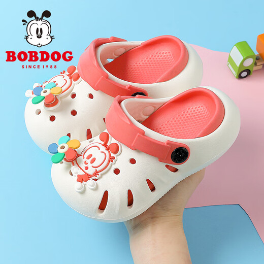 Babudou children's shoes boys' shoes 2025 new summer indoor baby sandals children's hole shoes girls' slippers rose pink 19 190mm suitable for foot length 18cm