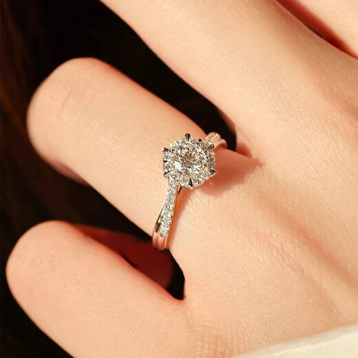 VCIXYOU Platinum Couple One Carat Ring Platinum Proposal Ring Birthday Valentine's Day Birthday Gift for Girlfriend Platinum Women's Ring