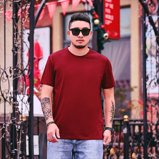 Yuguan 300Jin [Jin equivale a 0.5 kg] 160 Bust Fat Man Camiseta de manga corta Hombres sueltos de gran tamaño insentado Sweinshirt Versátil de algodón Fat Summer T1661 Gray 8xl (300-320Jin [Jin equivale a 0.5 kg])