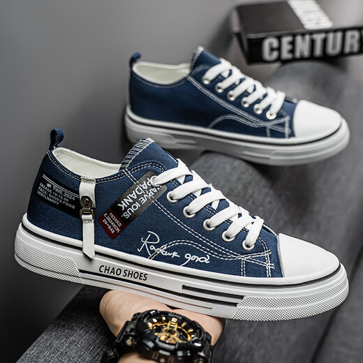 Changxiang Huili Leinwandschuhe Herren Sommer atmungsaktive Schuhe Vielseitige Studentin Klassische Stoffschuhe Sport lässig Stoffschuhe Leichte weiche Sohle Schuhe RF-G08 Blau 42