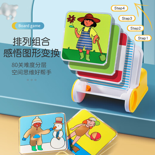 百变穿搭密码桌游儿童空间思维逻辑想象力男女孩颜色闯关换装玩具 颜色搭配玩具(6623)