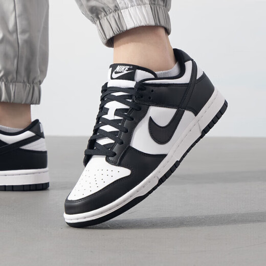 耐克（NIKE）男鞋2025春季新款DUNK LOW运动鞋复古板鞋胶底低帮轻便休闲鞋 黑色白DD1391-100 42