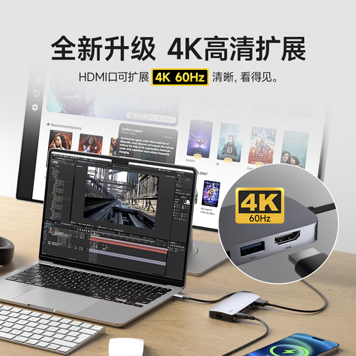 Belkin (BELKIN) six-in-one docking station Type-C docking station PD power supply iPad adapter Macbook laptop USB/HDMI/network cable port AVC008-V2