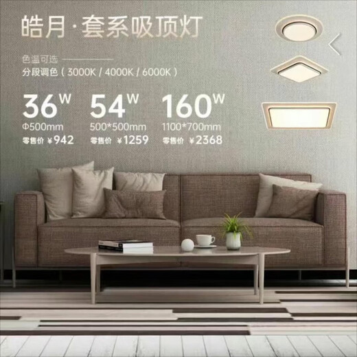 Pupan 2025 Nouveau magasin haoyue wcx11969 salon chambre plafond lumière super brillant moderne simple haoyue 110070 haoyue 1100 * 700mm-160w-blanc + noir