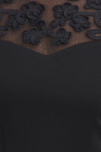 JS Collections Women's Sammi Soutache Dress, Black Black 10