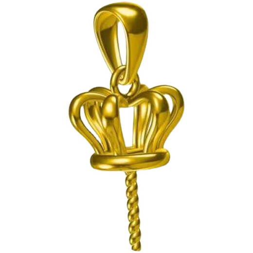QIWNDIY pearl accessories plated with 18K gold pendant buckle pearl beeswax pendant empty support thickened pendant pendant accessories E model Yuanyi model one 18K gold plated