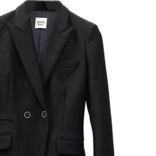 爱马仕（HERMES）七夕情人节礼物】爱马仕 FW22 纯色双排扣西装外套  黑色 黑色 均码 34