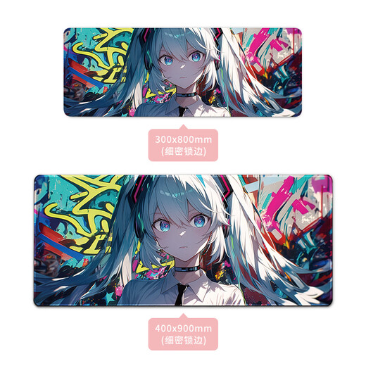 Xingzeji Maus-Pad Super großes Anime Girls verdickte 2D-Schlosskanten-Tastaturkissen für nicht rutschfeste Männer-Computer-Büro-Schreibtischpads GE724 300x800mm Dicke 3mm 3mm