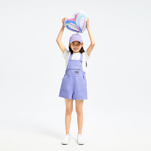 Overalls von Anel Anel Children's Girls 2025 SOMMER NEU NEU Casual Fashion Lose Purple Trendy Sehns Shorts