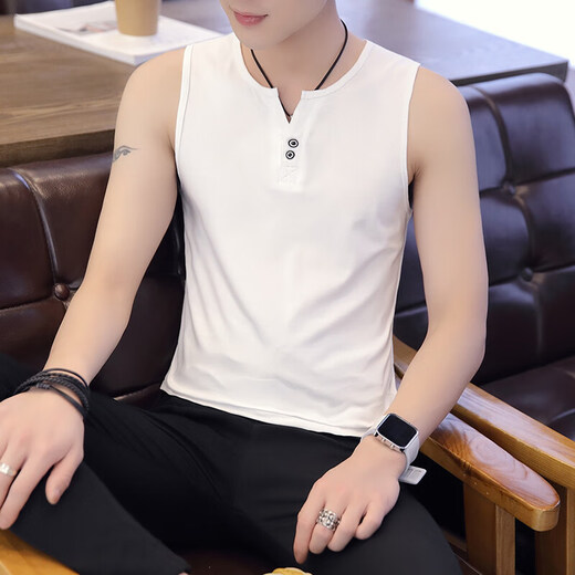 Aoxuanjue Vest Men's Summer New Style Men's Men's Randeveless Vest Casual Madeny V-образная толстовка T Top Black XL Mens предлагает 115-130JIN [Джин равняется 0,5 кг]