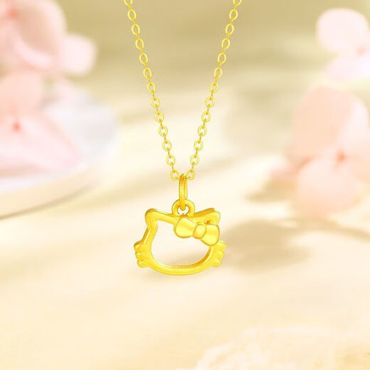 BZK gold pendant pure gold 999hellokitty pendant gold KT cat pendant light luxury trend gift for girls 0.05g KT cat--single pendant