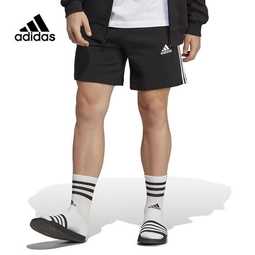 阿迪达斯（adidas）短裤男裤夏季2025新款针织裤透气舒适宽松休闲裤运动裤 IC9435黑色 L