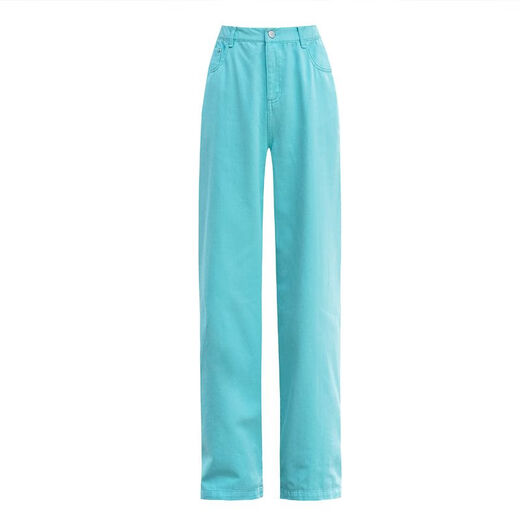 Pantpopamine Pantalon 2025 Pantalon large de la lac de la lac Blue pour femmes, style mince, lâche, mince [White Tellintening] LA9224 26 Recommandé 80-90jin [Jin est égal à 0,5 kg]