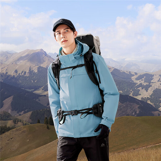 Trailblazer Lin Gengxin's Suzaku Jacket Men's Three-in-One Hard Shell Outdoor Mountaineering Windproof and Waterproof Warm Jacket Black | Fleece Two-piece Set M