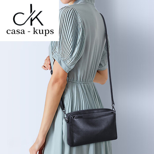 Casa-Kupsck pour femmes pour femmes à la mode et polyvalente Sac à bandoulière Crossbody Sac pour femmes Téléphone mobile Small Sac Soft Cow Hide Crochet Trend Black Small Style