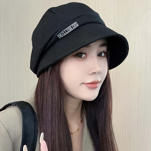 Woodpecker (TUCANO) duck tongue hat for women spring and summer new three-in-one all-match big head fisherman hat pleated pile with face small basin hat black duck tongue pile hat (54-59cm) adjustable