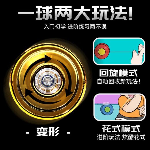 
ZOCO Internet celebrity yo-yo children's glowing yo-yo yo-yo live sleep automatic roving boy uu ball beginner new luminous model/ocean blue (alloy model) yo-yo faucet finger cover + rope