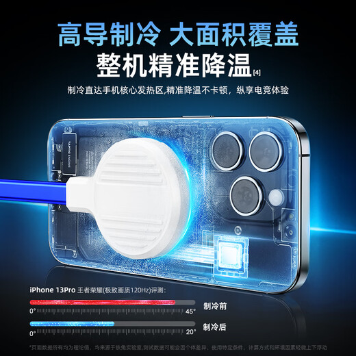 Iron Rabbit Liquid Cooling Radiator Water Cooling CPU Semiconductor Cooling Artifact Game Live Broadcast Special Refrigeration Tablet iPad Suitable for Apple One Plus Xiaomi Mobile Phone Magnetic Icing Super Silent Frost Ultra 40W AI Liquid Cooling Radiator-Wireless Charging