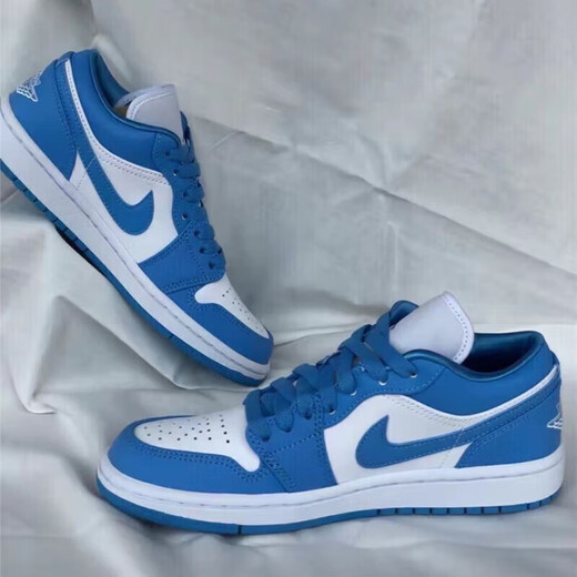 Air de pura pura yuan de Clenience Qiao1 AJ1 zapatillas de baloncesto de alto nivel AJ Midnight Blue Low Ash Men's Board Zapatos AJ1 Black-Black Red Toe Nike 42