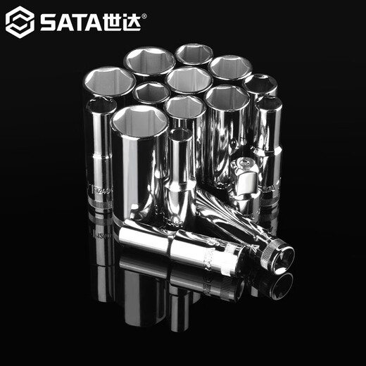 
SATA (SATA) 3/8 Zhongfei Extended Sleeve Head Set Quick-off Ratchet Wrench Single 10 Hexagon Auto Repair Tool Zhongfei Extended 8mm/12401