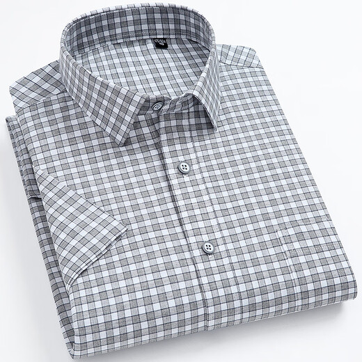 Gy Yagel Summer Off-White Cotton Plaid Small Plaid Shirt à manches courtes pour les hommes à demi-manche à manche Classic Plaid F983 L 40