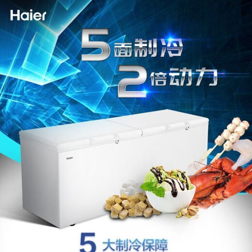 海尔629/719/829升商用冷冻柜大容量卧式-38度超低温双开门冷冻 BC/BD-829HEZ/零下38