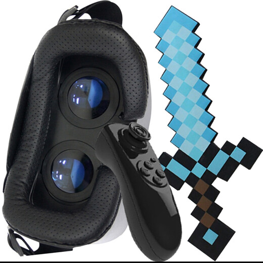 Minecraft block toys animation peripheral 3D mobile game VR glasses with handle children VR + sword