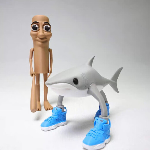 DiBorui Amerikanische Berge und Seas Tungtungsahur umgeben Figuren Ausländische verstümmelte Planet Stick Man Hai -Puppe 3d Tralao Hai Puppenschmuck