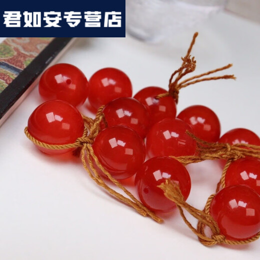 Red carving love herring stone round beads two-way beads waist beads top beads multi-bead beads Buddha beads bracelet accessories men and women with beads 8mm/1 piece