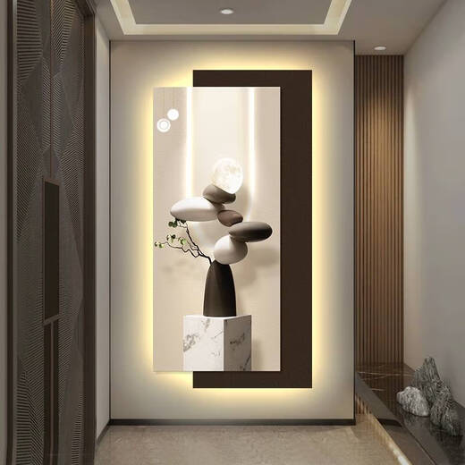 Yonghuan Modern Light Luxury Entrance Coremeraint Praising Простая светодиодная лампа висит напротив двери 2025 Новая роспись T12350 50*100 см. Плагируемое индукция человеческого тела Индукция ультрафиолета +