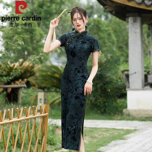 
Pierre cardin old Shanghai long modified cheongsam new 2025 young women retro Republic of China slim-fitting catwalk everyday wearable 17078 pattern M