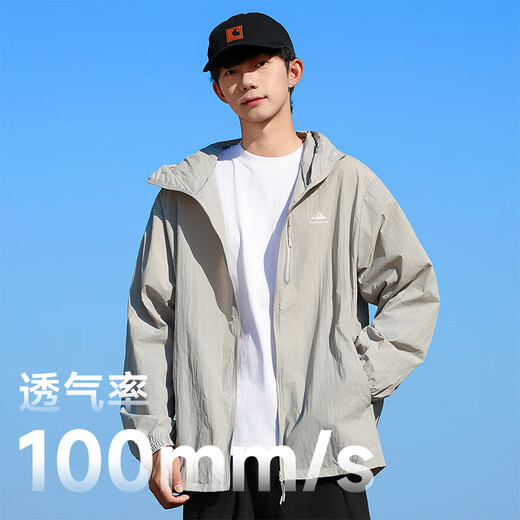 Pull back sun protection clothing men's summer ice silk sun protection skin clothing outdoor sun protection clothing fishing clothing jacket men gray XL