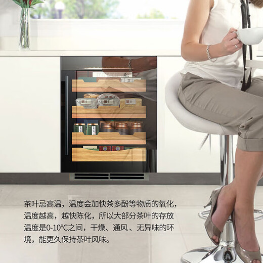 DBERLAN 40-piece under-counter embedded wine cabinet constant temperature wine cabinet beverage cabinet tea refrigerator cabinet built-in wall household fixed frequency - full glass door single temperature 51 bottles