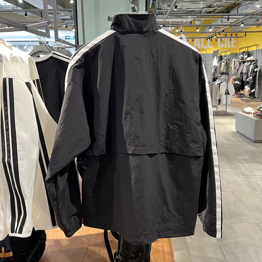 Adidas veste masculine 2025 Été Nouveau Sportswear tissé à la mode et polyvalence Colliers décontractés Veste KC3894 KC3892 Black / White L