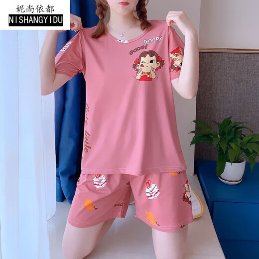 GFXM 2023 Neue Pyjamas für Frauen im Sommer kurzärmelige Ins koreanische Version Casual Large Size 200 Jin [Jin entspricht 0,5 kg] losen Anzug können außerhalb von 679 Green Dinosaur M empfohlen werden 80-100 Jin [Jin gleich 0,5 kg]