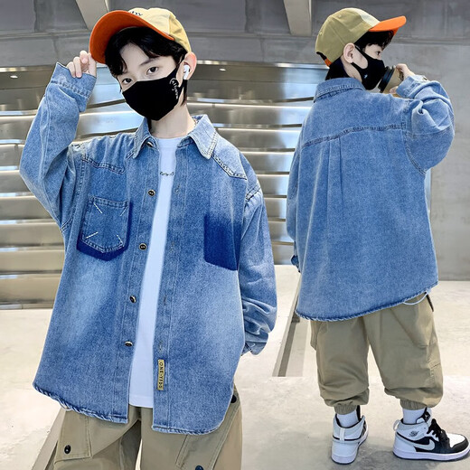 Rongxitu Boys Shirt à manches longues veste de jean décontractée Spring and Automn Style Boys Top 5012 Style 120