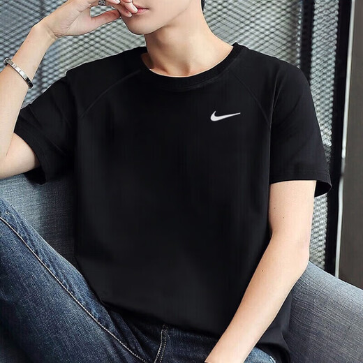 耐克（NIKE）男装运动套装25秋新款跑步训练夹克外套宽松长裤透气T恤衫 三件套 梭织夹克长裤+T恤 S