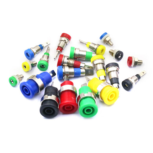 Dafuri 4mm 2mm banana plug socket test socket panel socket pure copper insulated terminal hole banana female 4mm banana socket yellow (1 piece)