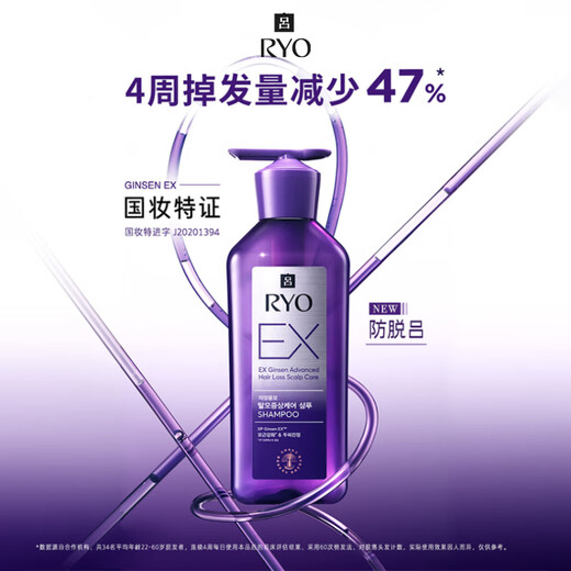 Ryo Anti Hair Loss Shampoo 400ml Strong Hair Root Silicone-Free Ginger Shampoo Certified by Dad