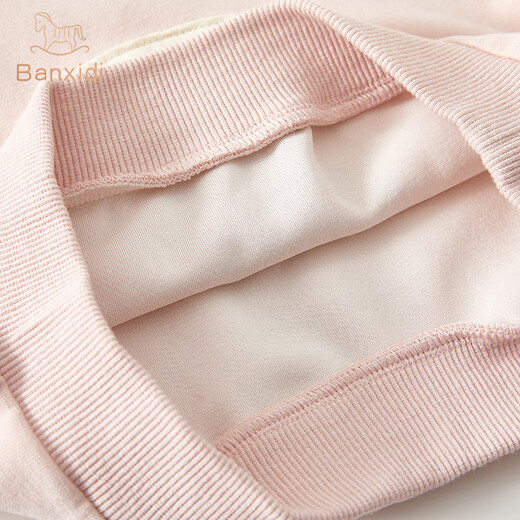 
Banxidi Girls Sweatshirt Spring and Autumn 2025 New Fashionable Baby Long Sleeve Top Baby Pullover Autumn Children's Clothes Pink 80