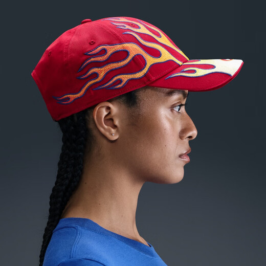 耐克（NIKE）官方时尚半硬顶运动帽夏季新款拼接刺绣 CLUB HV6642 687健身红 M/L