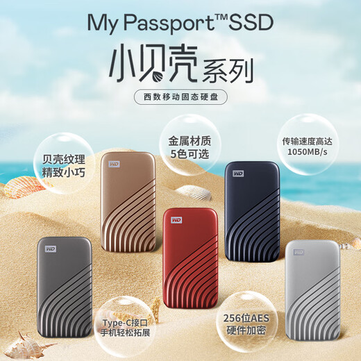 Western Digital (WD) NVME Mobile Solid State Drive (PSSD) Mein Passport-SSD-Typ-C-Schnittstelle 1050 MB/s Space Grau- (Getriebegeschwindigkeit 1050 MB/s) 2TB (offizieller Standard)