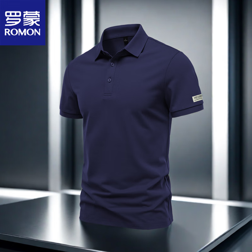 Romon Sommer T-Shirt Top für das vielseitige Polo-Hemd von Männern atmungsaktives schnell trocknendem Revers, Slim Solid Color Business Outdoor-halbärmeliges Graphit graues Gewicht 120-135 Jin [Jin entspricht 0,5 kg]
