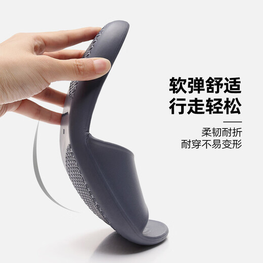 Goluofei Taiwan Eva Pantoffeln für Männer und Frauen im Sommer, leichte und tragbare Geschäftsreisen, Anti-Rutsch-Badezimmerpaar, Dark Grey 44-45