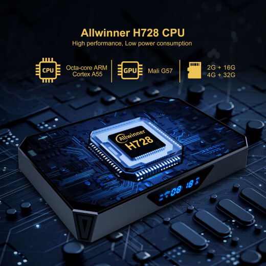 X96Q PRO+ 全志H728 android14 8K 1000M网口 WIFI6安卓盒 tv BOX 4GB 64GB+蓝牙遥控器 1000M