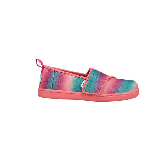 TOMS Girls Alpargata, Deep Fuchsia Ombre Glitter Deep Fuchsia Ombre Glitter 4 Big Kid