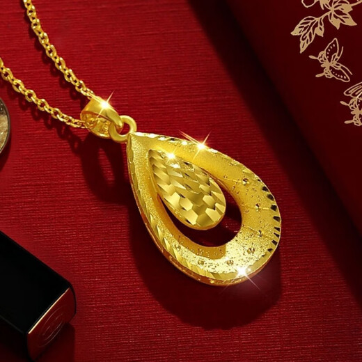 OINE gold pendant pure gold 999 phoenix tail pendant female gold water drop pendant light luxury trend gift girlfriend old Lao Fengxiang same style 0.05g