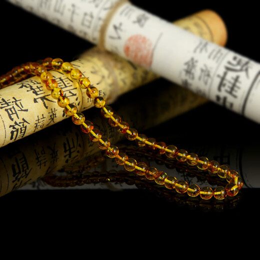 Famous Amber Family Natural Flower Amber Bracelet Amber 108 Rosary Beads Red Leaf Explosive Amber Bracelet Authentic Birthday Gift