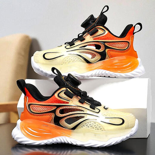 
Hot-blooded Jordan National Trend Co-branded Nezha Shoes Boys Sports Sandals New Summer Hollow Breathable Single Mesh Shoes l9758 Black Orange Main Picture Model 33