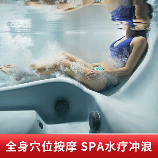 温以嘉定制冲浪按摩浴缸智能恒温加热别墅大浴缸户外家用温泉池 WS-695 2150*1550*900mm 2.2M